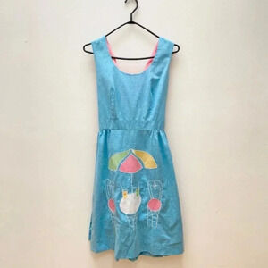 Vintage 1960's / 1970's / 1990's Patio Pattern Scoop Neck Summer Hostess Dress